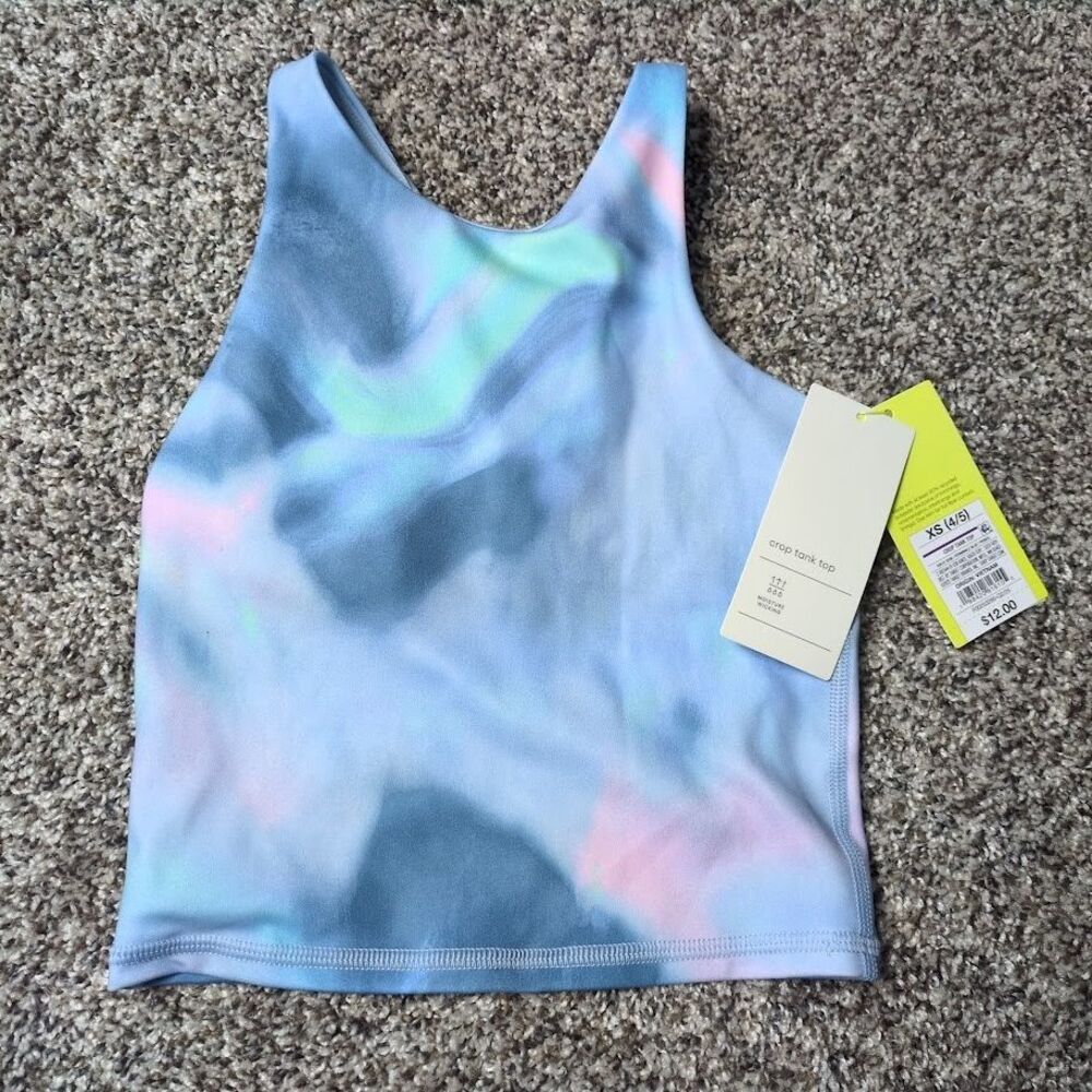 All in Motion Girls XS 4/5 Periwinkle Blue NWT Crop Tank Top